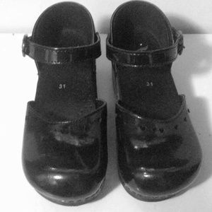 Dansko  Black Mary Jane Heart Cutout Clogs 31